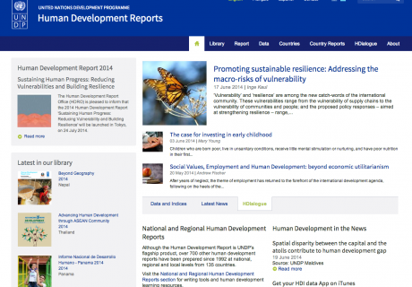 United Nations Development Programme Human Development Reports Website Screenshot